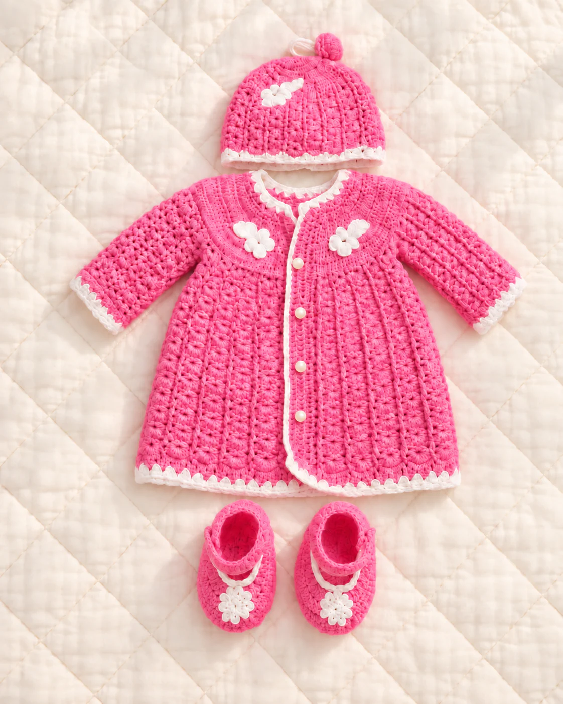 Pink crochet dress for kids
